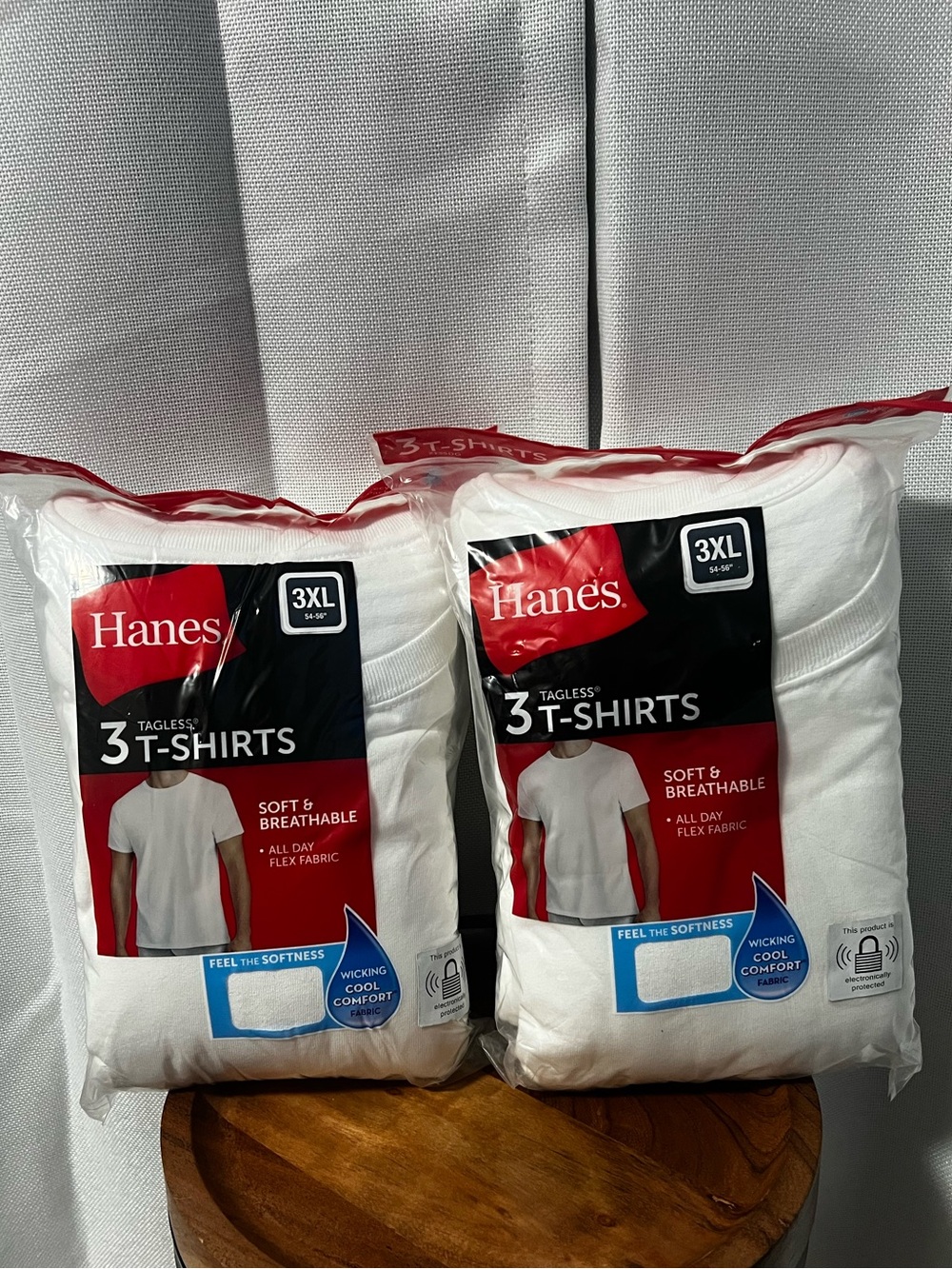 Hanes Men's 3 Tagless White T-Shirts Size 3XL Lot of 2